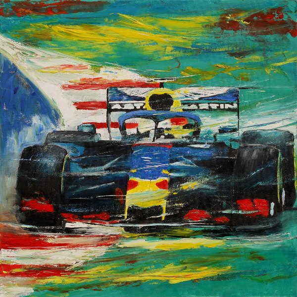 Abstract Motorsport Art Red Bull Max Verstappen