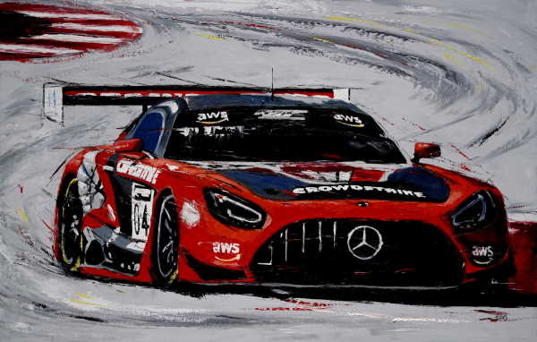 Abstract Motorsport Art Crowdstrike Mercedes