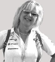Anita Lewis abstract motorsport artist capturing the essence of speed and intensity of the race